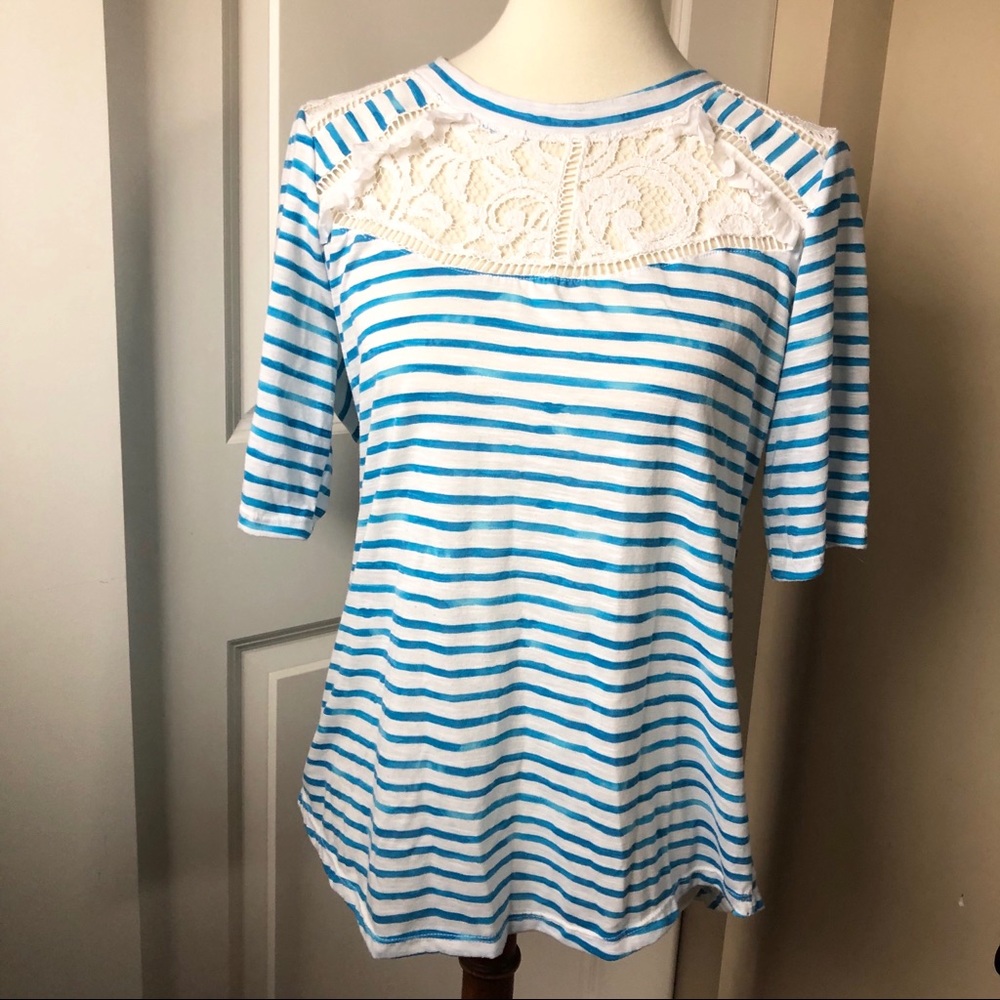 Hannah Turquoise Striped Top